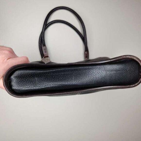 Retired Brighton Black Croc Leather Leonor / Handbag Tote EUC - Picture 3 of 14